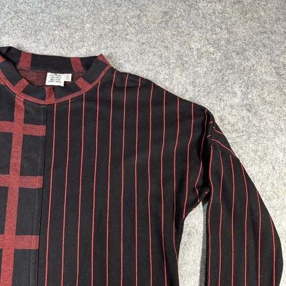 Paisley & Sage Anya Top Womens Small Mock Neck Red Plaid Artsy - Picture 2 of 8